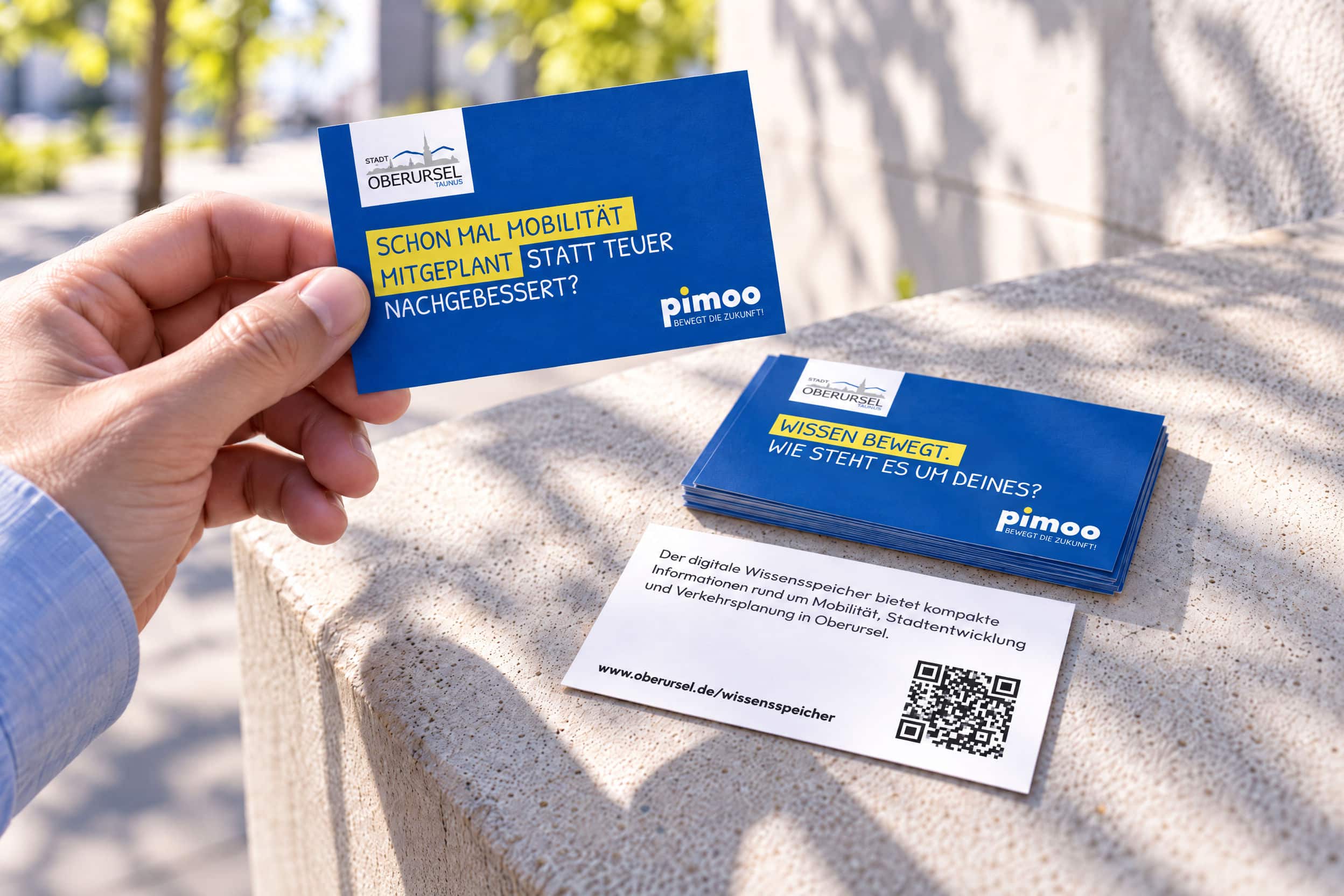 pimoo bewegt die Zukunft 17 25 Pimoo Visitenkarten beide Motive