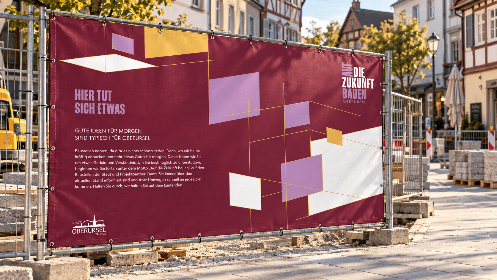 Zukunft Bauen 5 ADZB Mockup 00b Bauzaun Hier tut sich etwas