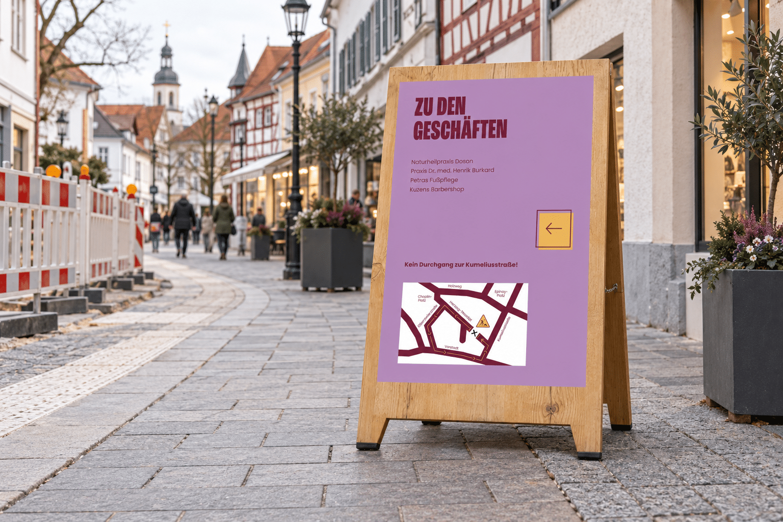 Zukunft Bauen 6 ADZB Mockup 00c Kundenstopper Zu den Geschaeften