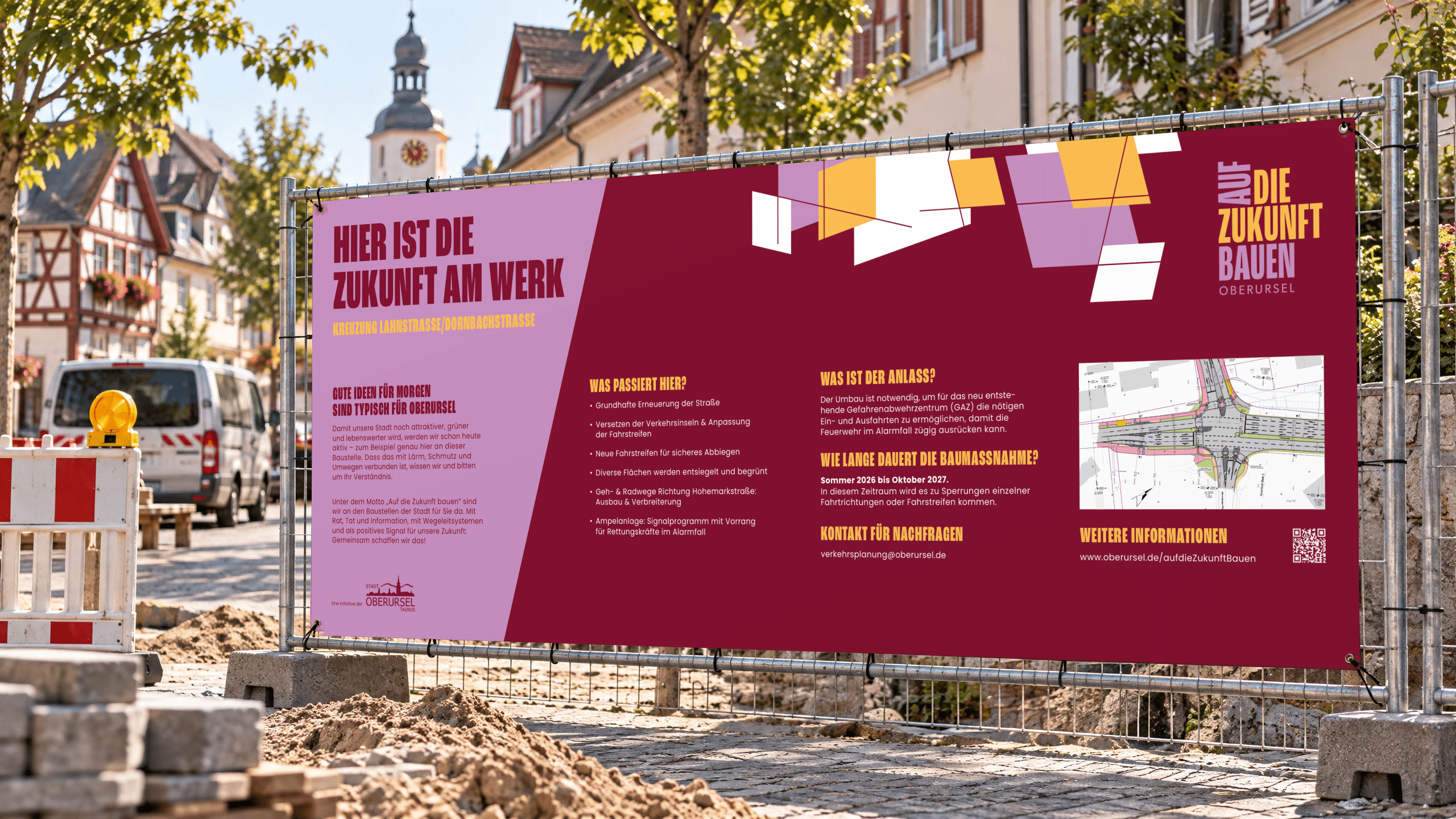 Zukunft Bauen 4 ADZB Mockup 01 Bauzaun Banner Lahnstrasse