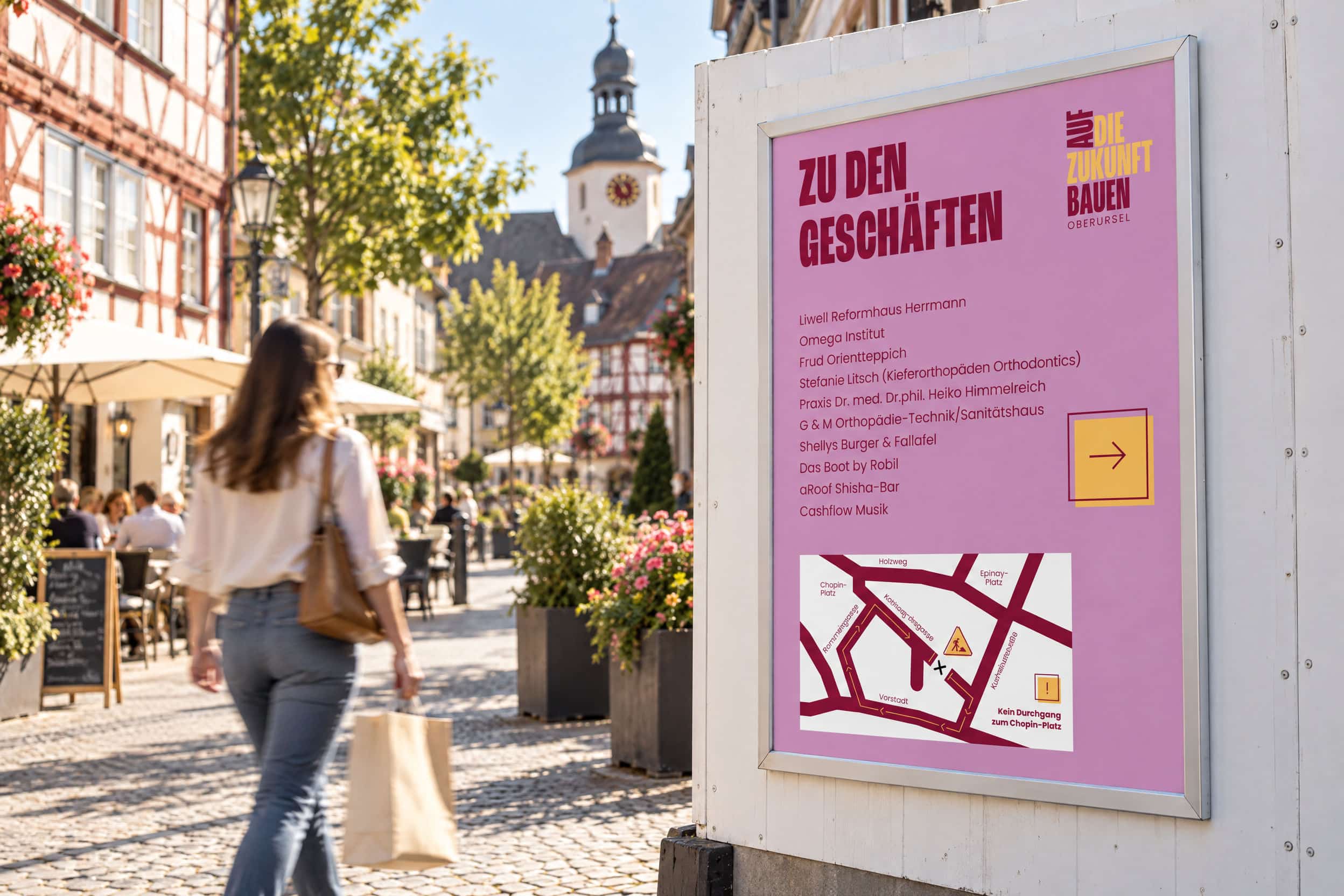 Zukunft Bauen 8 ADZB Mockup 02 Wegweiser Plakat Altstadt